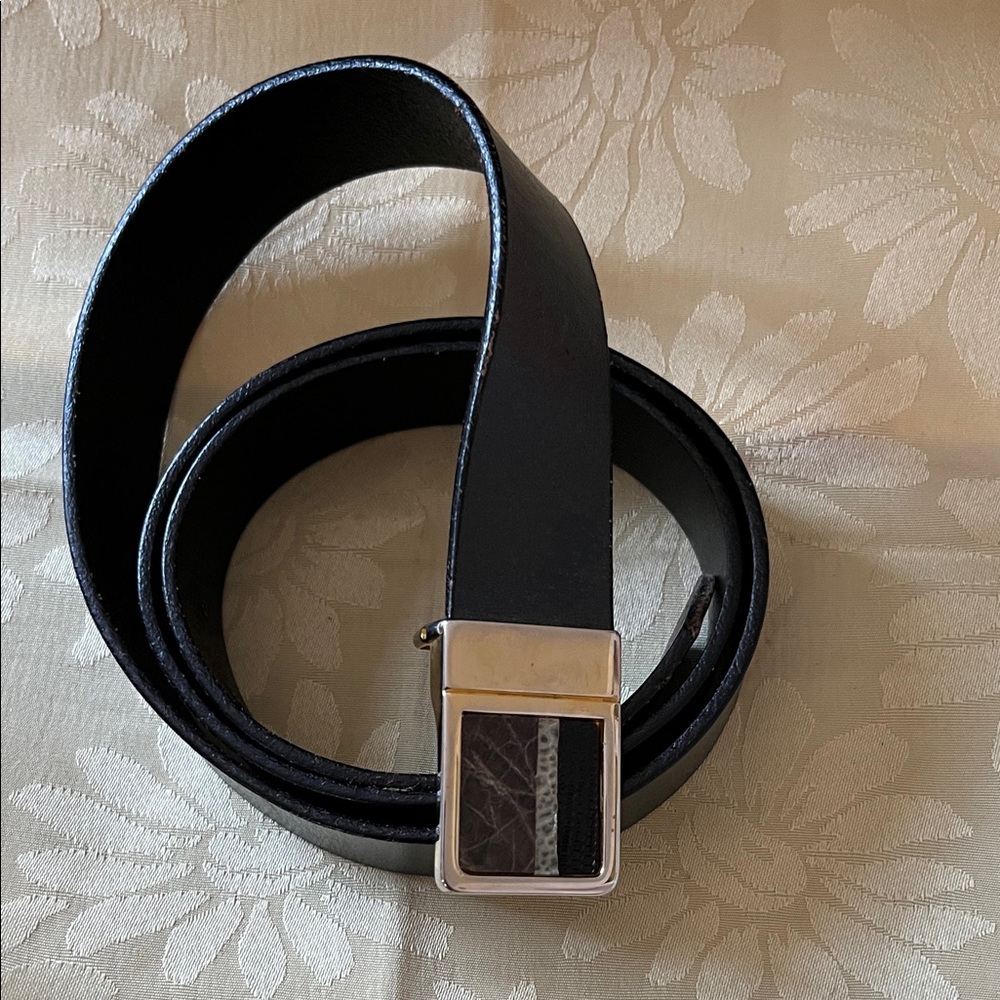 Alexis Black Belt with Silver Buckle